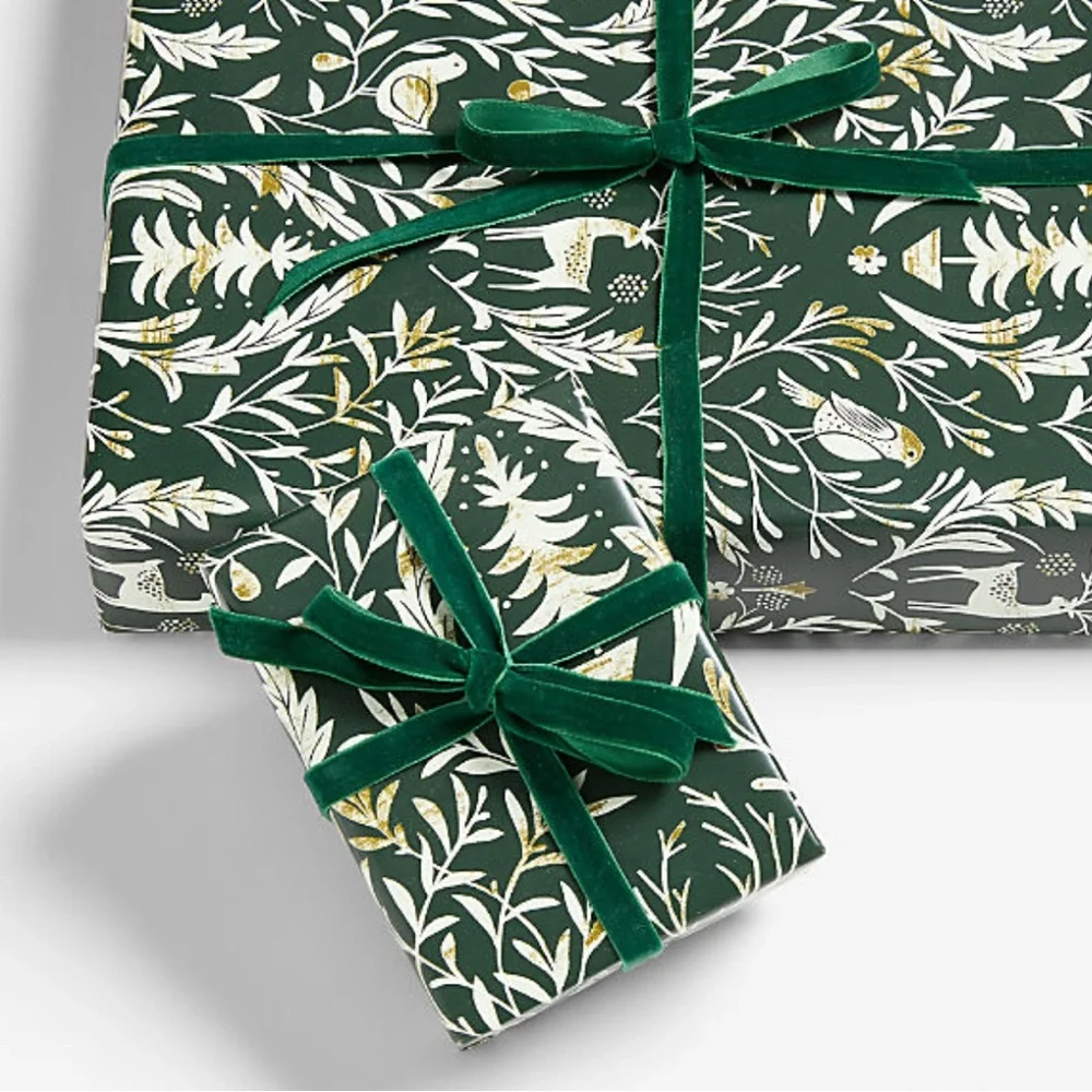 New! Crate&Barrel Nordic Forest Holiday Gift Wrap